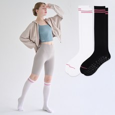 라티아 여성용 국산 논슬립 요가 필라테스 라인 니삭스 반장 양말 2켤레