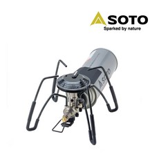 [티타늄머그컵 사은품증정] SOTO 소토 ST-340BK 블랙 (신형 레귤레이터 스토브 레인지 RANGE) 66mm 확장된 화구 강력한 화력 점화어시스트레버 포함, 1개