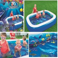 코스트코 3D어드벤처 풀장 Bestway 3D Undersea Pool 가로 2.6 x 세로 1.7 높이 0.5m 778L 구매대행