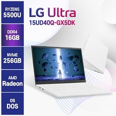 무선마우스 증정 LG전자 울트라PC 15UD40Q-GX5DK 15인치 노트북, 화이트, GX5DK, 라이젠5, 256GB, 16GB, Free DOS