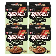 농심 짜파게티 더블랙 봉지라면 116g X 4개