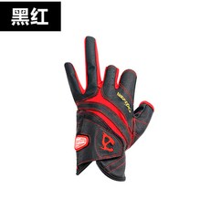  겨울 기모 따뜻한 낚시장갑 방수 오픈형 낚시글러브 방한 방풍 방지 미끄럼 잡기 철판 낚시 보트 바다 Luya, WCX4009 검정과 빨강_M 