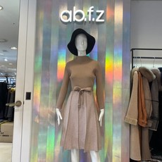 [ab.f.z] 골지 반목 빛살무늬 배색 플레어 원피스 AFU8GO59K