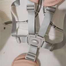 아기 카시트 차량용 유아 안전 뒷좌석 보조 POUCH K05 아기식탁의자 안전벨트 굿바베이 굿바베 베이비의자 5점식 스트랩 액세서리, 02 실버안전벨트+핑크래글런