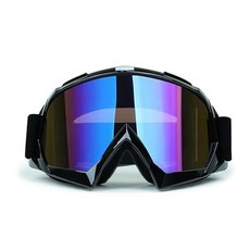 Kofdwno Motorcycle Motocross Goggles ATV Dirt Bike Goggles Anti UV Windproof Dustproof Anti-Scratch, Black Frame+color Lens