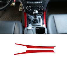 빨간색 ABS 자동차 센터 콘솔 장식 스트립 액세서리 메르세데스 벤츠 호환 C 클래스 W204 C180 C200 2007 2013, 2 Red, 2 Red