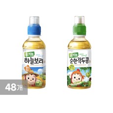 코코몽 유기농하늘보리+순한 작두콩차 200mL 페트 24+24개