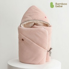 밤부베베 순한대나무 거즈 아기헤아림 겉싸개 연홍색