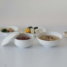 한국도자기 백지(수복) 단반상기