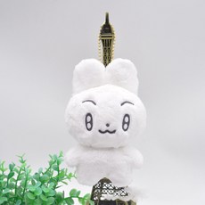 뽀바투 인형 봉제 열쇠 고리 캐릭터 5종, 화이트, 10cm