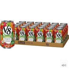 V8 Original Low Sodium 100% Vegetable Juice 오리지널 저염 베지터블 주스 음료 11.5oz(340ml) 24개입, 11.5 Fl Oz (Pack of 24)