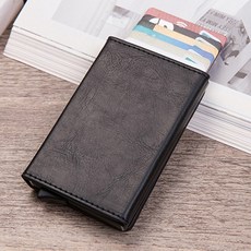 남자중지갑 남자중지갑 차단 남자의 스마트 지갑 동전 주머니 가죽 자석 단추 신용 카드 홀더 남자 돈 가방 금속 케이스