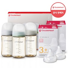 더블하트 모유실감 3세대 모먼트 트리플팩 240ml+젖꼭지 4개, 1세트, 240ml, 3세대 젖꼭지 M(4입)