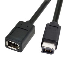 CY IEEE 1394 Firewire 800 9-핀-6-핀 케이블 FireWire 800-400 9-p-6p 캡처 코드 1.8m, Black_6Pin Male-6Pin Female, 1개