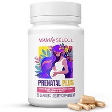 Mama's Select 임산부 비타민 – 알레르기 유발 항원 프리 MTHFR 친화적 메틸화 엽산 및 비타민 B 소화하기 쉬움 태아 발달 지원 매일 한 번 비건 비오틴, Mama's Select 임산부 비타민 – 알레르기 유, 1개