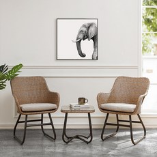 라탄 테이블 의자세트 베란다 야외 사이드 보조 부부테이블 이케아, 의자 1P+테이블, 베이지