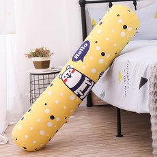others [당일 배 송] 목자 물 어 다 종 만화 털 인형 남녀 친구 길쭉 잠 쿠션 다리 원통 형 을 뜯 낼 수 있 습 니 다. 2 인용 베개 생일 선물 노란색 곰 패 딩 면 115 센티미터.