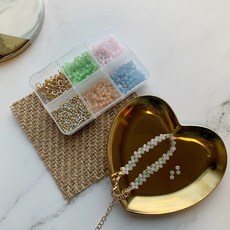 샤론델 샤론델 무광 블러썸 비즈 팔찌 만들기 세트 (모든 재료 포함 우레탄줄+오링+올챙이볼+마감부자재 포함) / 비즈 diy 키트