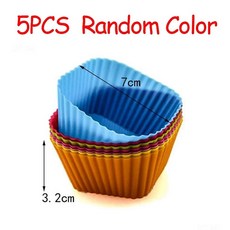 실리콘 케이크 베이킹 머핀 컵 랜덤 컬러 몰드 제빵기 푸딩 도구, 11.5pcs B, 1개