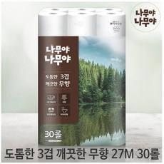 미래생활 잘풀리는집 나무야 고급 화장지 3겹 27M 30롤 1개 [JINI-DG-20516799], 30개입