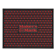 Makers Mark Extra Large Bar Serving Station Drip Mat 메이커스 마크 초대형 바 서빙 스테이션 드립 매트, Black with Red, 1개