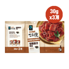 청정원 바로eat 안주야 달콤쫄깃 육포 30g 총3개 간장으로 맛을낸, 3개