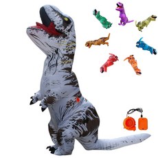 [리쿠찌]공룡에어슈트 공룡풍선옷 크리스마스 할로윈 코스튬의상 성인 어린이 아동 키즈 사진용 코스프레 파티 장식 소품 에어수트(어린이120-140cm 성인150-200cm)고급형
