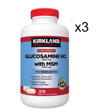 Kirkland Signature Glucosamine with MSM 글루코사민 375정 3병, 3개