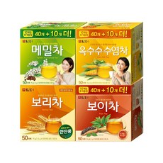 담터 차 50T 4종 (보리차50T+보이차50T+메밀차50T+옥수수수염차50T) 세트, 50개입