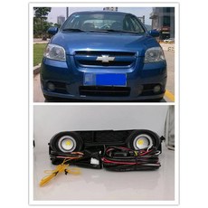 LED 엔젤 아이 안개등 쉐보레 아베오 로바 2006 2007 2008 안개등 LED DRL 주간 주행등 밝음, fog light, 1개