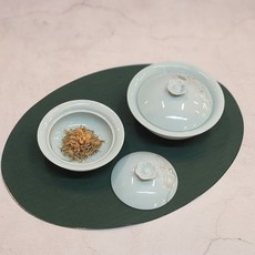 연꽃 조각 핸드메이드 도자기 뚜껑그릇 반찬그릇 다식그릇, 대, 1개