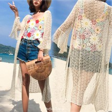 여자 수영장로브 비치 리조트 가디건 레이스 얇은 로브 비치웨어 휴양지 해변