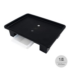 마이플랜트 고정식 직사각 화분 받침대 플라스틱 물받침, 블랙