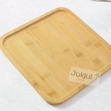 적절상회 대나무 정사각 우드트레이 25CM 우드플레이트, 1개