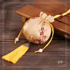 전통복주머니 자수복주머니 어린이집복주머니 세뱃돈주머니 설날복주머니 미니복주머니, 노랑(흙색)