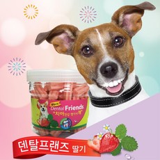 노령견 치석제거 면역력 증가 딸기껌 300g 져키간식 강아지개껌