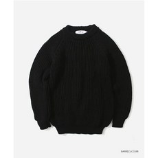 [케리 울른 밀즈] FISHERMAN RIB CREW NECK SWEATER JET BLACK