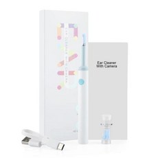 내시경 귀이개 카메라 모니터 귀지제거 있는 스마트 이어 클리너 와이파이 연결 6 개의 LED 조명 4mm 미니 귀 왁스 제거 도구 포함 비디오 촬영 HD 이어픽, 1개