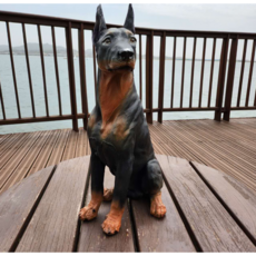 37cm실물 모형 도베르만 장식인형 현관거실 데코 집지키는 강아지 인테리어 소품