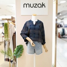 무자크 리브체크 블라우스(MK6WBL13)