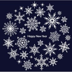 애니시트 성탄절 크리스마스 스티커 모음(눈꽃송이 산타클로스 루돌프)(AC), 눈(AC-003)