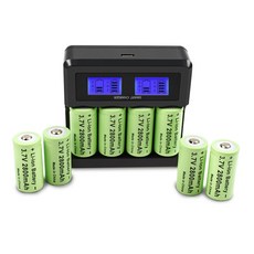 Powtree 3.7V 2800mAh CR123A RCR123 ICR 16340 리튬 이온 배터리 + LCD 충전기 알로 보안 카메라 레이저, CHINA_8 battery 4charger