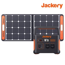 Jackery 잭커리 휴대용 파워뱅크+태양광패널 세트 Solar Generator 1000 태양광충전, 파워뱅크1000+태양광패널SolarSaga100*1
