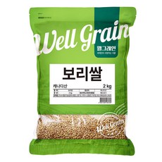 웰그레인 캐나다산 보리쌀 2kg 1개 식사 혼밥 일식 정식 회식 분식, 2kg × 1개