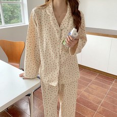 (3color)베이비체리 누빔 잠옷 겨울 긴팔 파자마 세트