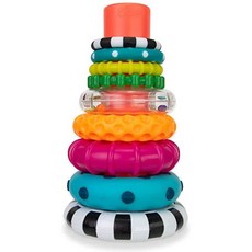 Sassy Stacks of Circles Stacking Ring STEM Learning Toy 9 Piece Set Age 6+ Months-B07NXDJ52C, one color / one size, 1개