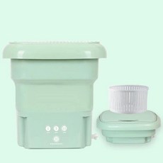 슈즈세탁기 미니 접이식 세탁기 가정용 휴대용 터치 버튼 터보 개인 회전 자동 사이클 청소 와셔 여행용, 채색, 1) 녹색, 없음