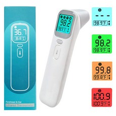어른과 아기를 위한 디지털 온도계 열에 대한 터치 금지 적외선 이마 온도계 사람의 귀와 머리의 시간적 온도를 읽을 수 있습니다, 1개