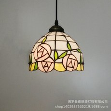 스테인드글라스 스테인글라스 스테인글라스조명 스테인드글라스조명 전등갓 샹들리에 스테인 카페조명 아크릴무드등 93 전원풍 장미꽃 싱글 레스토랑 호텔 교회등 컬러 유리 크레인, 광원 없음 20cm 체인 없는 핏.