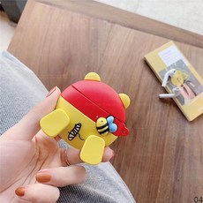 굿데이 컴퍼니 애플 에어팟 프로 방진 캐릭터 Apple AirPods1세대 2세대 3세대 분실 방지 소프트케이스 귀여운 실리콘 mRJT03, 04, AirPods3세대